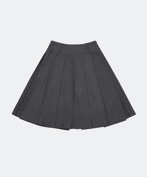 YUJI(ユジ)の「MIDI PLEATED SKIRT GREY(スカート・レディース・グレー・SMALL/MEDIUM/X-SMALL)」の1枚目の写真