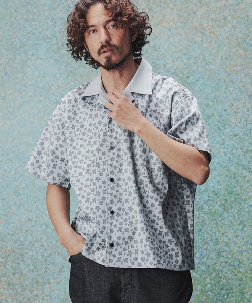 THEOREM(セオレム)の「mhs2631- Leopard×Flower Printed SS Shirt シャツ(TRM26-T048S)(シャツ/ブラウス・メンズ・ベージュ/チャコール/サックスブルー・XL/L/M)」の3枚目の写真
