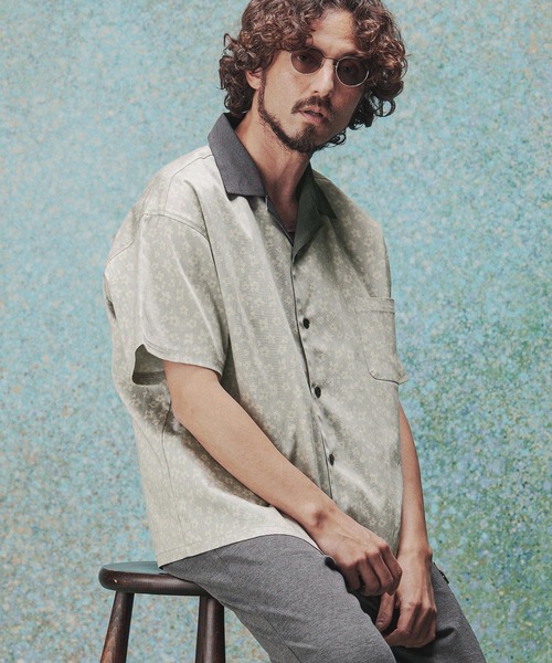 THEOREM(セオレム)の「mhs2631- Leopard×Flower Printed SS Shirt シャツ(TRM26-T048S)(シャツ/ブラウス・メンズ・ベージュ/チャコール/サックスブルー・XL/L/M)」の12枚目の写真