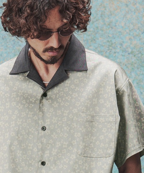 THEOREM(セオレム)の「mhs2631- Leopard×Flower Printed SS Shirt シャツ(TRM26-T048S)(シャツ/ブラウス・メンズ・ベージュ/チャコール/サックスブルー・XL/L/M)」の14枚目の写真