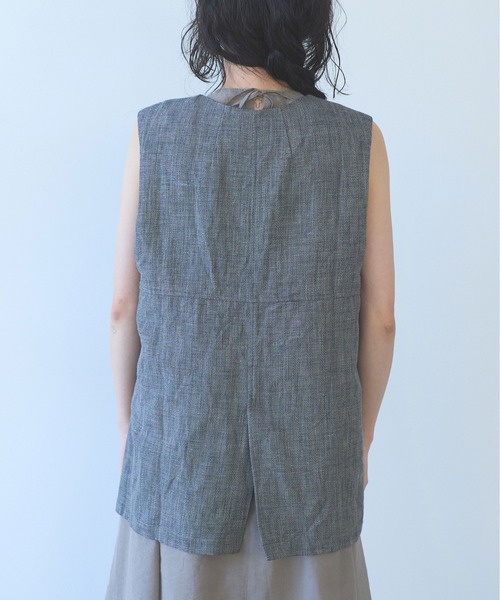 yuni(ユニ )の「△Hemp/C herringbone long Vest(ベスト・レディース・ブラック/ベージュ・FREE)」の21枚目の写真