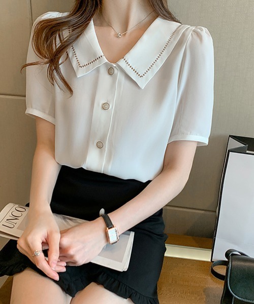 ReRe(リリ)の「ステッチデザインブラウス(シャツ/ブラウス・レディース・ブルー/ホワイト・MEDIUM/LARGE/X-LARGE)」の11枚目の写真