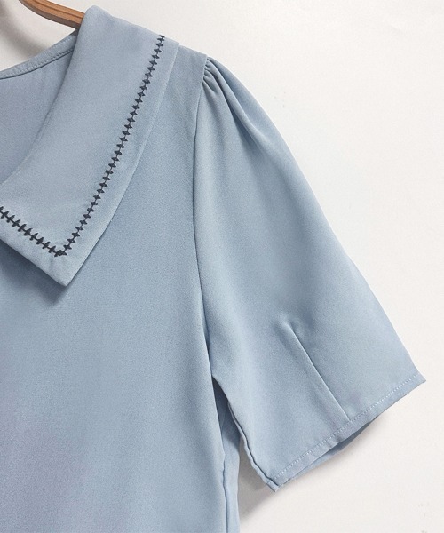 ReRe(リリ)の「ステッチデザインブラウス(シャツ/ブラウス・レディース・ブルー/ホワイト・MEDIUM/LARGE/X-LARGE)」の14枚目の写真