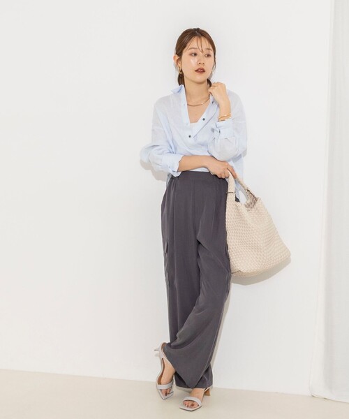 NOLLEY’S(ノーリーズ)の「《セットアップ対応》ウォッシャブルサンドウォッシュカーゴパンツ(カーゴパンツ・レディース・ベージュ/チャコールグレー・38/36)」の5枚目の写真