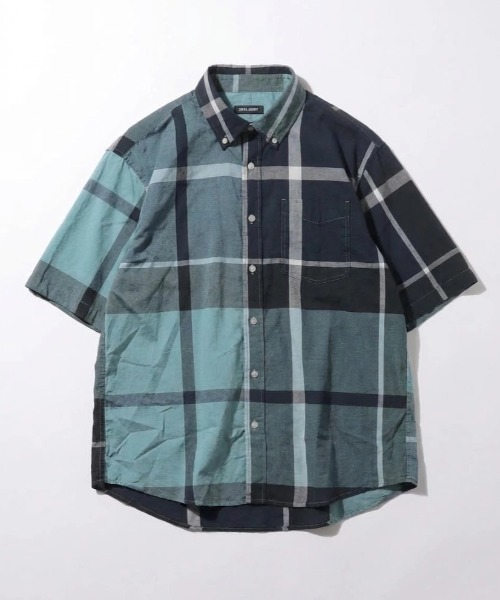LYLE&SCOTT（ライルアンドスコット）の「2026SS Lyle&Scott/ライルアンドスコット レーヨン混 チェック ボタンダウン半袖シャツ（シャツ/ブラウス・メンズ・グリーン/ブルー/ベージュ/ネイビー・M/L/LL）」の3枚目の写真