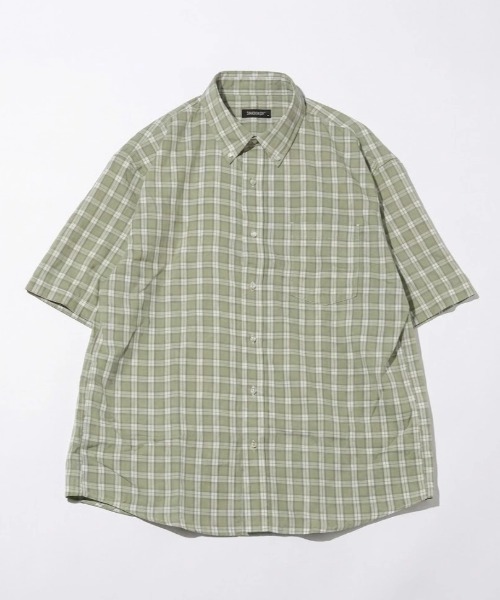 LYLE&SCOTT（ライルアンドスコット）の「2026SS Lyle&Scott/ライルアンドスコット レーヨン混 チェック ボタンダウン半袖シャツ（シャツ/ブラウス・メンズ・グリーン/ブルー/ベージュ/ネイビー・M/L/LL）」の2枚目の写真