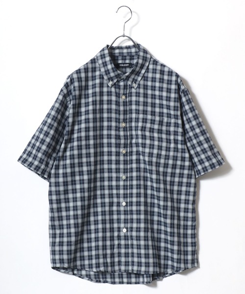 LYLE&SCOTT(ライルアンドスコット)の「2026SS Lyle&Scott/ライルアンドスコット レーヨン混 チェック ボタンダウン半袖シャツ(シャツ/ブラウス・メンズ・グリーン/ブルー/ベージュ/ネイビー・M/L/LL)」の9枚目の写真