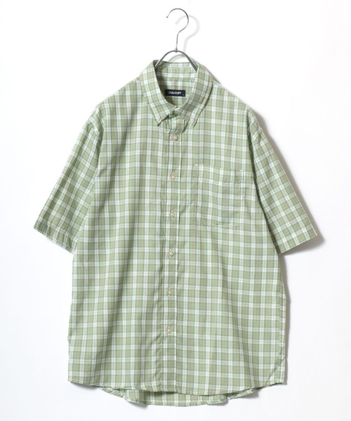 LYLE&SCOTT(ライルアンドスコット)の「2026SS Lyle&Scott/ライルアンドスコット レーヨン混 チェック ボタンダウン半袖シャツ(シャツ/ブラウス・メンズ・グリーン/ブルー/ベージュ/ネイビー・M/L/LL)」の11枚目の写真