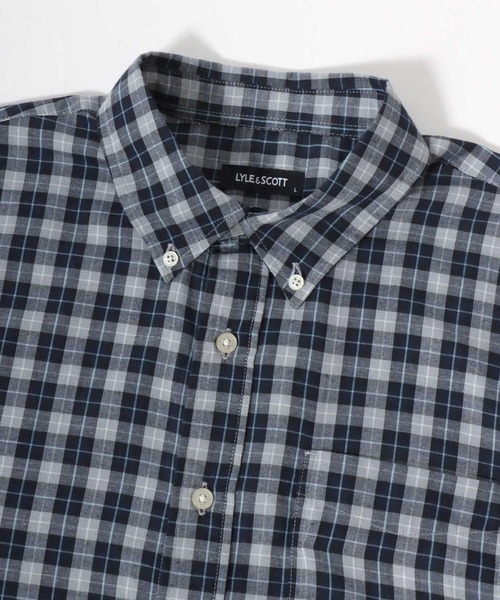 LYLE&SCOTT(ライルアンドスコット)の「2026SS Lyle&Scott/ライルアンドスコット レーヨン混 チェック ボタンダウン半袖シャツ(シャツ/ブラウス・メンズ・グリーン/ブルー/ベージュ/ネイビー・M/L/LL)」の17枚目の写真