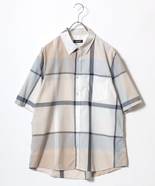 LYLE&SCOTT(ライルアンドスコット)の「2026SS Lyle&Scott/ライルアンドスコット レーヨン混 チェック ボタンダウン半袖シャツ(シャツ/ブラウス・メンズ・グリーン/ブルー/ベージュ/ネイビー・M/L/LL)」の13枚目の写真