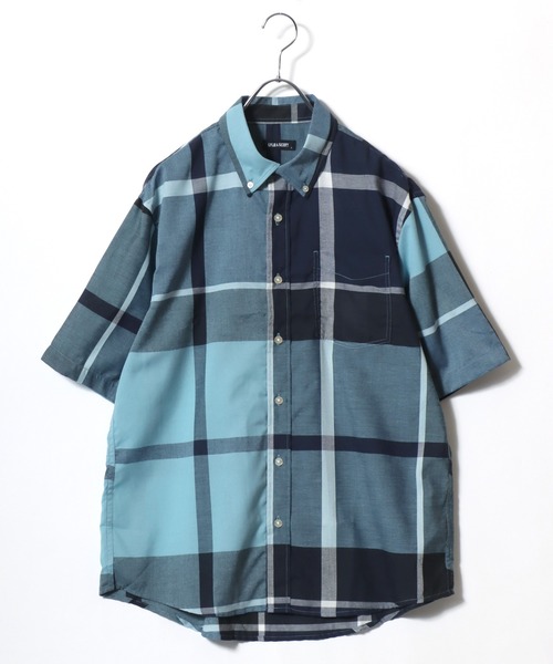 LYLE&SCOTT(ライルアンドスコット)の「2026SS Lyle&Scott/ライルアンドスコット レーヨン混 チェック ボタンダウン半袖シャツ(シャツ/ブラウス・メンズ・グリーン/ブルー/ベージュ/ネイビー・M/L/LL)」の15枚目の写真