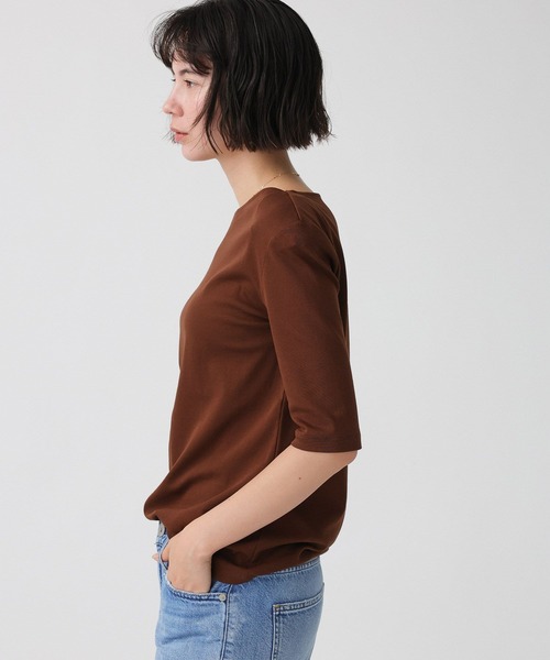 BABYLONE(バビロン)の「フライスパワショルTEE(Tシャツ/カットソー・レディース・ブラウン/ホワイト/ブラック・フリー)」の6枚目の写真