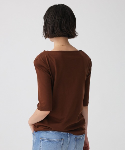 BABYLONE(バビロン)の「フライスパワショルTEE(Tシャツ/カットソー・レディース・ブラウン/ホワイト/ブラック・フリー)」の7枚目の写真