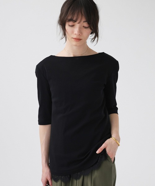 BABYLONE(バビロン)の「フライスパワショルTEE(Tシャツ/カットソー・レディース・ブラウン/ホワイト/ブラック・フリー)」の17枚目の写真