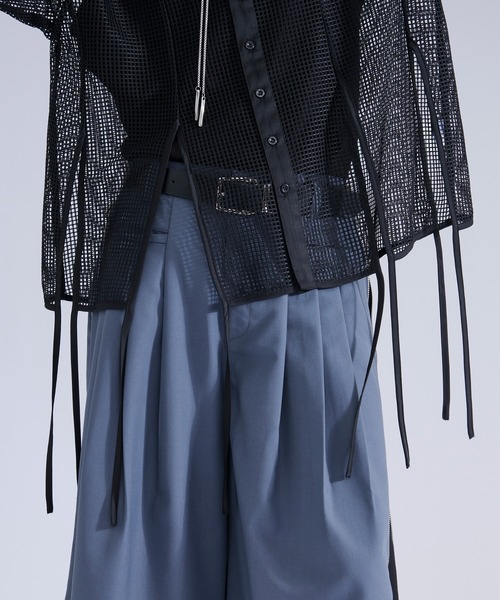 Ellno Loset(エルノロゼット)の「メッシュレースコードシャツ(シャツ/ブラウス・メンズ・ブラック/オフホワイト・MEDIUM/LARGE/SMALL)」の10枚目の写真