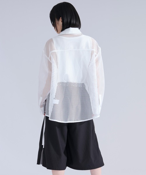 Ellno Loset(エルノロゼット)の「メッシュレースコードシャツ(シャツ/ブラウス・メンズ・ブラック/オフホワイト・MEDIUM/LARGE/SMALL)」の3枚目の写真