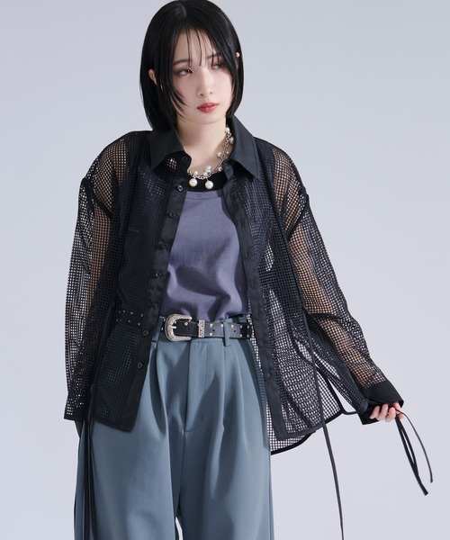 Ellno Loset(エルノロゼット)の「メッシュレースコードシャツ(シャツ/ブラウス・メンズ・ブラック/オフホワイト・MEDIUM/LARGE/SMALL)」の21枚目の写真