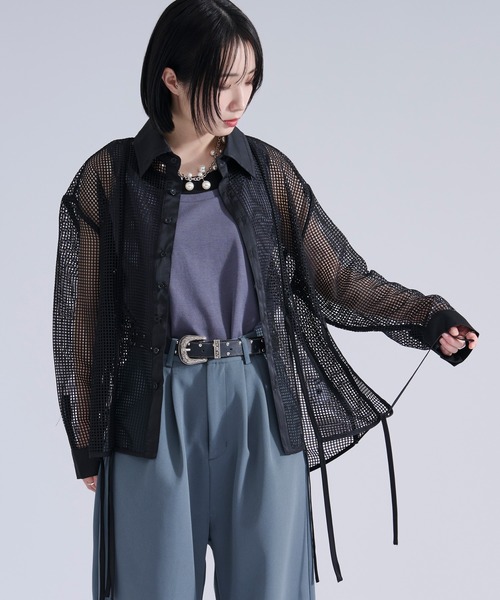 Ellno Loset(エルノロゼット)の「メッシュレースコードシャツ(シャツ/ブラウス・メンズ・ブラック/オフホワイト・MEDIUM/LARGE/SMALL)」の22枚目の写真