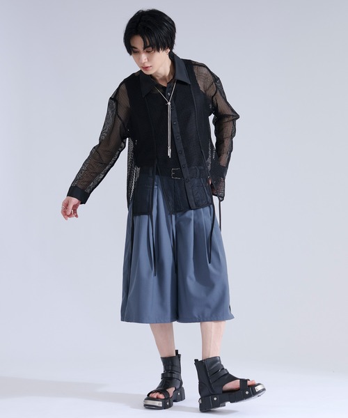 Ellno Loset(エルノロゼット)の「メッシュレースコードシャツ(シャツ/ブラウス・メンズ・ブラック/オフホワイト・MEDIUM/LARGE/SMALL)」の18枚目の写真