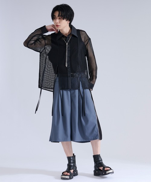 Ellno Loset(エルノロゼット)の「メッシュレースコードシャツ(シャツ/ブラウス・メンズ・ブラック/オフホワイト・MEDIUM/LARGE/SMALL)」の8枚目の写真