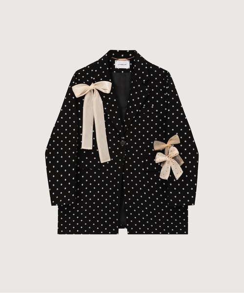 Dots Ribbon Attacked Jacket（テーラードジャケット）｜LA POMME 