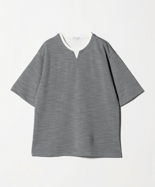 A DAY IN THE LIFE UNITED ARROWS(アデイインザライフユナイテッドアローズ)の「メランジ スラブ カノコ キーネックカットソー-吸水速乾-<A DAY IN THE LIFE>(Tシャツ/カットソー・メンズ・ライトピンク/ライトブルー/グレー系/ネイビー・M/S/L/XL)」の2枚目の写真