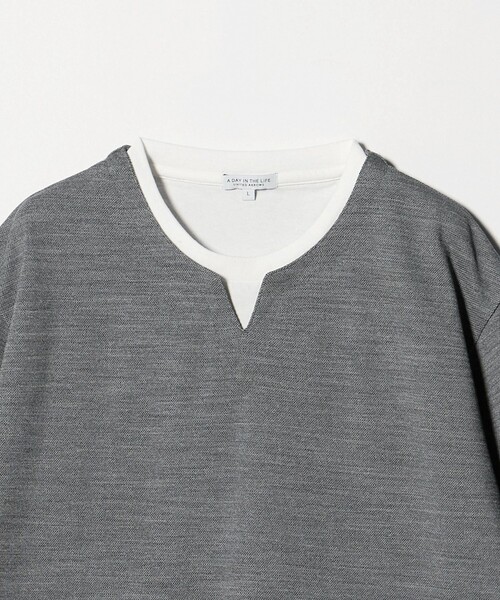 A DAY IN THE LIFE UNITED ARROWS(アデイインザライフユナイテッドアローズ)の「メランジ スラブ カノコ キーネックカットソー-吸水速乾-<A DAY IN THE LIFE>(Tシャツ/カットソー・メンズ・ライトピンク/ライトブルー/グレー系/ネイビー・M/S/L/XL)」の5枚目の写真