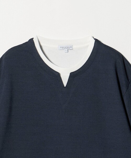 A DAY IN THE LIFE UNITED ARROWS(アデイインザライフユナイテッドアローズ)の「メランジ スラブ カノコ キーネックカットソー-吸水速乾-<A DAY IN THE LIFE>(Tシャツ/カットソー・メンズ・ライトピンク/ライトブルー/グレー系/ネイビー・M/S/L/XL)」の12枚目の写真