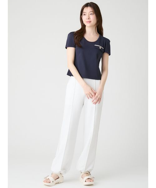 CELFORD(セルフォード)の「【UVカット】カットツイードロングパンツ(その他パンツ・レディース・マルチ/ピンク/オフホワイト・F)」の8枚目の写真