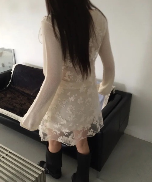 Mela(メラ)の「フラワーオーガンジーレイヤードワンピース(ワンピース・レディース・ホワイト・FREE)」の16枚目の写真