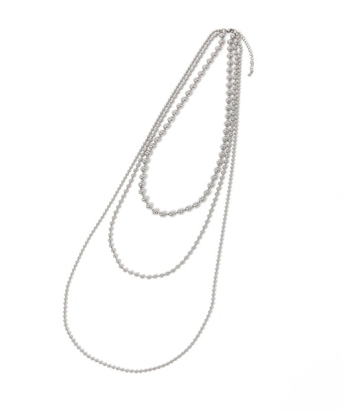 GLOBAL WORK（グローバルワーク）の「ステンレス3連ネックレス/663228（ネックレス・レディース・シルバー系その他/シルバー/ホワイト系その他2・FREE）」の4枚目の写真