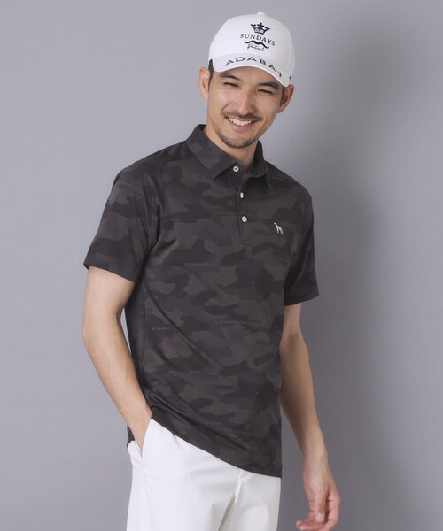 adabat(アダバット)の「【ADABAT NAVY】吸水速乾/UVカット リンクスジャガード半袖ポロシャツ(ポロシャツ・メンズ・チャコール/ライトグレー系3・48/46/52/50)」の14枚目の写真