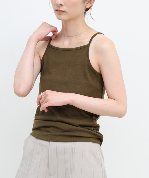 select MOCA(セレクトモカ)の「リネンシアーワッフルタンクテレコキャミセット(タンクトップ・レディース・チャコールグレー/ブラウン/グレイッシュベージュ/ブラック・FREE)」の15枚目の写真