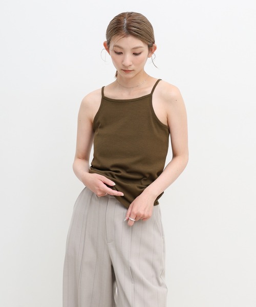 select MOCA(セレクトモカ)の「リネンシアーワッフルタンクテレコキャミセット(タンクトップ・レディース・チャコールグレー/ブラウン/グレイッシュベージュ/ブラック・FREE)」の14枚目の写真