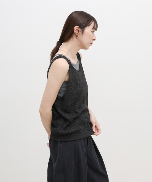 select MOCA(セレクトモカ)の「リネンシアーワッフルタンクテレコキャミセット(タンクトップ・レディース・チャコールグレー/ブラウン/グレイッシュベージュ/ブラック・FREE)」の21枚目の写真