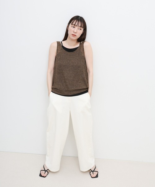 select MOCA(セレクトモカ)の「リネンシアーワッフルタンクテレコキャミセット(タンクトップ・レディース・チャコールグレー/ブラウン/グレイッシュベージュ/ブラック・FREE)」の8枚目の写真