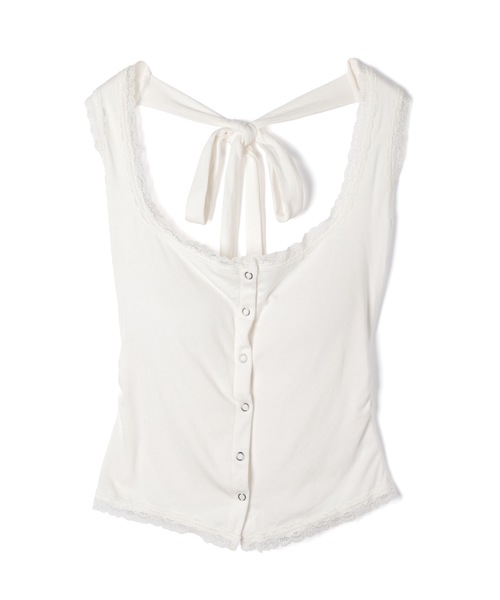 M DOLLY(エムドリー)の「Lace nora halter neck tops / レースノラホルターネックトップス(Tシャツ/カットソー・レディース・ブラック/ホワイト・FREE)」の19枚目の写真