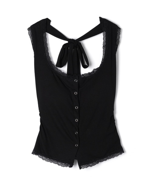 M DOLLY(エムドリー)の「Lace nora halter neck tops / レースノラホルターネックトップス(Tシャツ/カットソー・レディース・ブラック/ホワイト・FREE)」の20枚目の写真