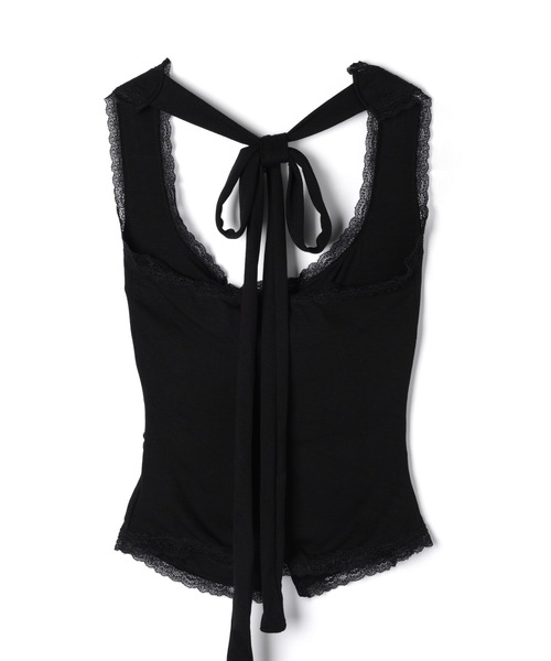 M DOLLY(エムドリー)の「Lace nora halter neck tops / レースノラホルターネックトップス(Tシャツ/カットソー・レディース・ブラック/ホワイト・FREE)」の21枚目の写真