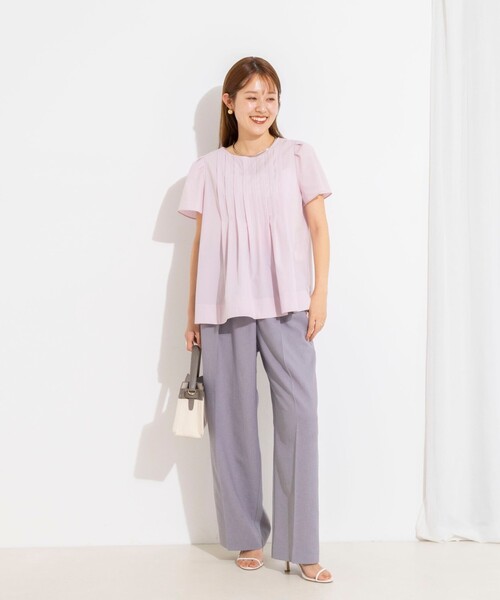 NOLLEY’S(ノーリーズ)の「《撥水/セットアップ対応》ウォッシャブルアクティブストレッチタックブラウス(シャツ/ブラウス・レディース・ベビーピンク/オフホワイト/ネイビー・38)」の19枚目の写真