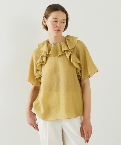 DESIGNWORKS(デザインワークス)の「ラッフルブラウス(シャツ/ブラウス・レディース・イエロー・38)」の5枚目の写真