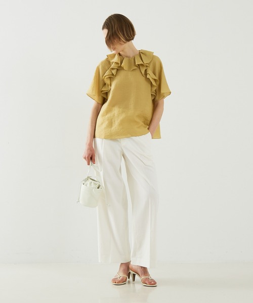 DESIGNWORKS(デザインワークス)の「ラッフルブラウス(シャツ/ブラウス・レディース・イエロー・38)」の12枚目の写真