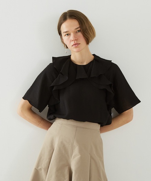DESIGNWORKS(デザインワークス)の「ラッフルブラウス(シャツ/ブラウス・レディース・イエロー・38)」の8枚目の写真