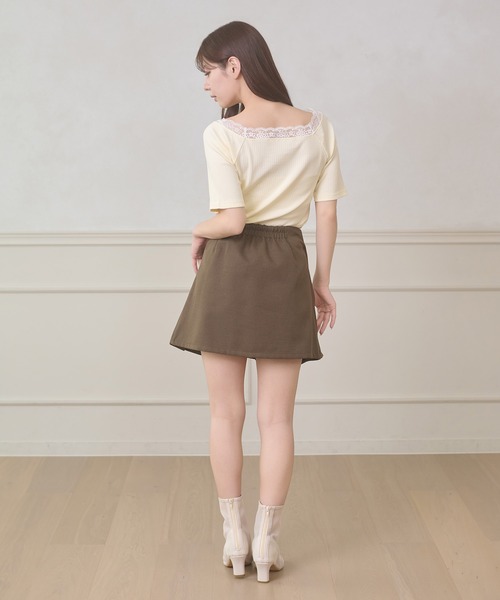 Ambre Neige(アンブルネージュ)の「lace docking rib tops / レースドッキングリブトップス(Tシャツ/カットソー・レディース・ブラック/グレー/オフホワイト・FREE)」の12枚目の写真