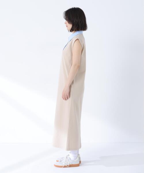 NATURAL BEAUTY BASIC(ナチュラルビューティーベーシック)の「シャツカラーカットソーワンピース(ワンピース・レディース・ベージュ系その他/ネイビー系・MEDIUM/P/S)」の10枚目の写真
