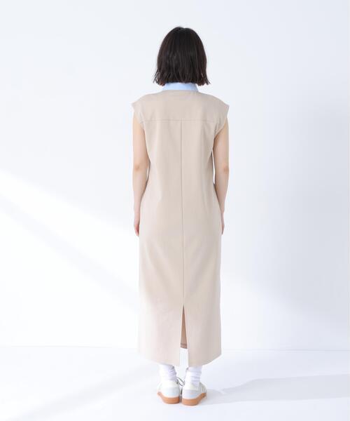 NATURAL BEAUTY BASIC(ナチュラルビューティーベーシック)の「シャツカラーカットソーワンピース(ワンピース・レディース・ベージュ系その他/ネイビー系・MEDIUM/P/S)」の11枚目の写真