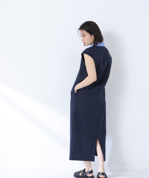 NATURAL BEAUTY BASIC(ナチュラルビューティーベーシック)の「シャツカラーカットソーワンピース(ワンピース・レディース・ベージュ系その他/ネイビー系・MEDIUM/P/S)」の22枚目の写真