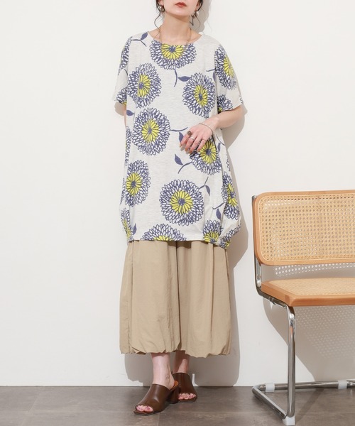 BARNDOOR(バーンドア)の「天竺タックチュニック 26SS 半袖(チュニック・レディース・イエロー系/ネイビー系/ネイビー/オートミール・FREE)」の15枚目の写真