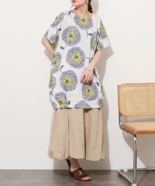 BARNDOOR(バーンドア)の「天竺タックチュニック 26SS 半袖(チュニック・レディース・イエロー系/ネイビー系/ネイビー/オートミール・FREE)」の16枚目の写真