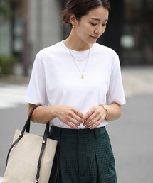 薄手スムースクルーネックTシャツ